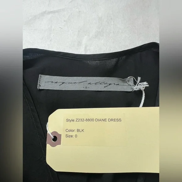 $425 Raquel Allegra Women Diane Wrap Maxi Dress Black Size 0 Small Quiet Luxury - Picture 11 of 13